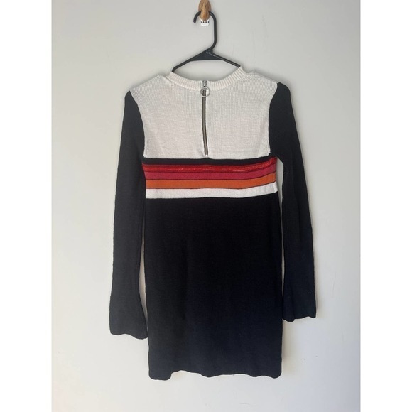 Free People colorblock sweater dress with bright orange red and pink ombre sz XS - Picture 2 of 10